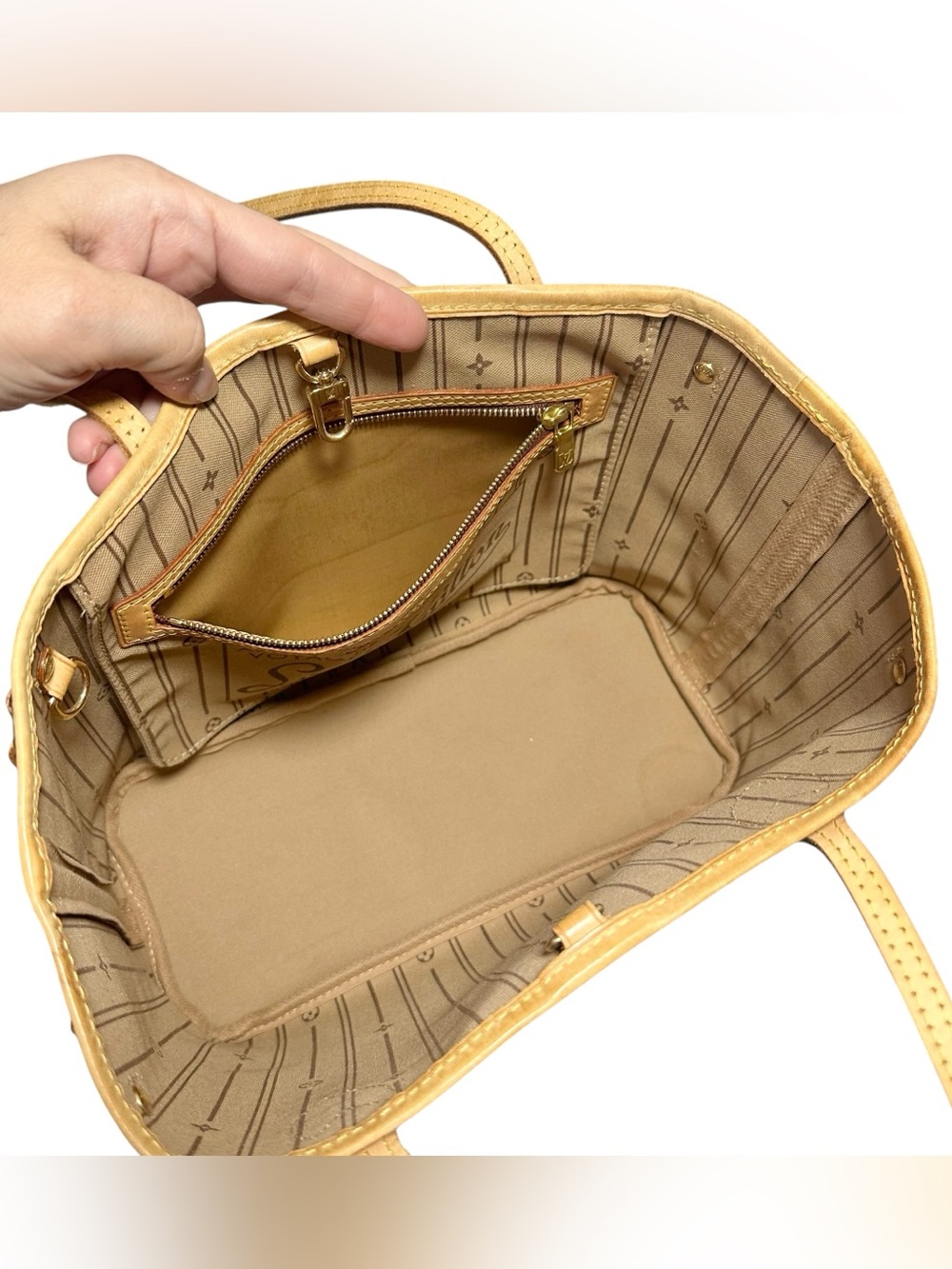 Louis Vuitton Monogram & Vachetta Neverfull PM Tote Bag - Picture 11 of 16